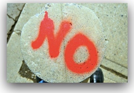 Just Say NO painted on bottom of rock